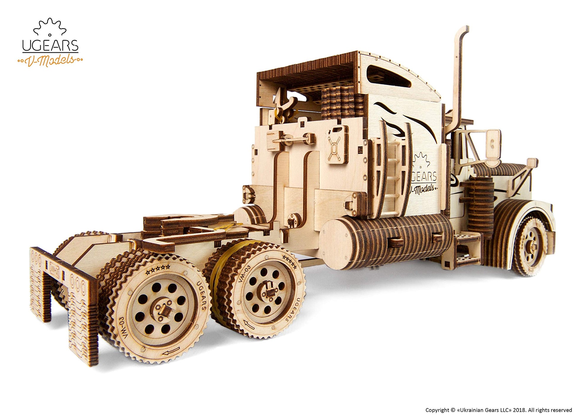 UGEARS Models 3-D Wooden Puzzle - Mechanical Heavy Boy Truck VM-03 Wooden Model Kit for Adults and Teens