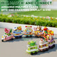 YCJZXMS 9-in-1 Kawaii Mini Building Blocks Set, Cute Food Shop DIY Model Kit, Pastel Aesthetic Desk Decor, Collectible Street Market Building Set