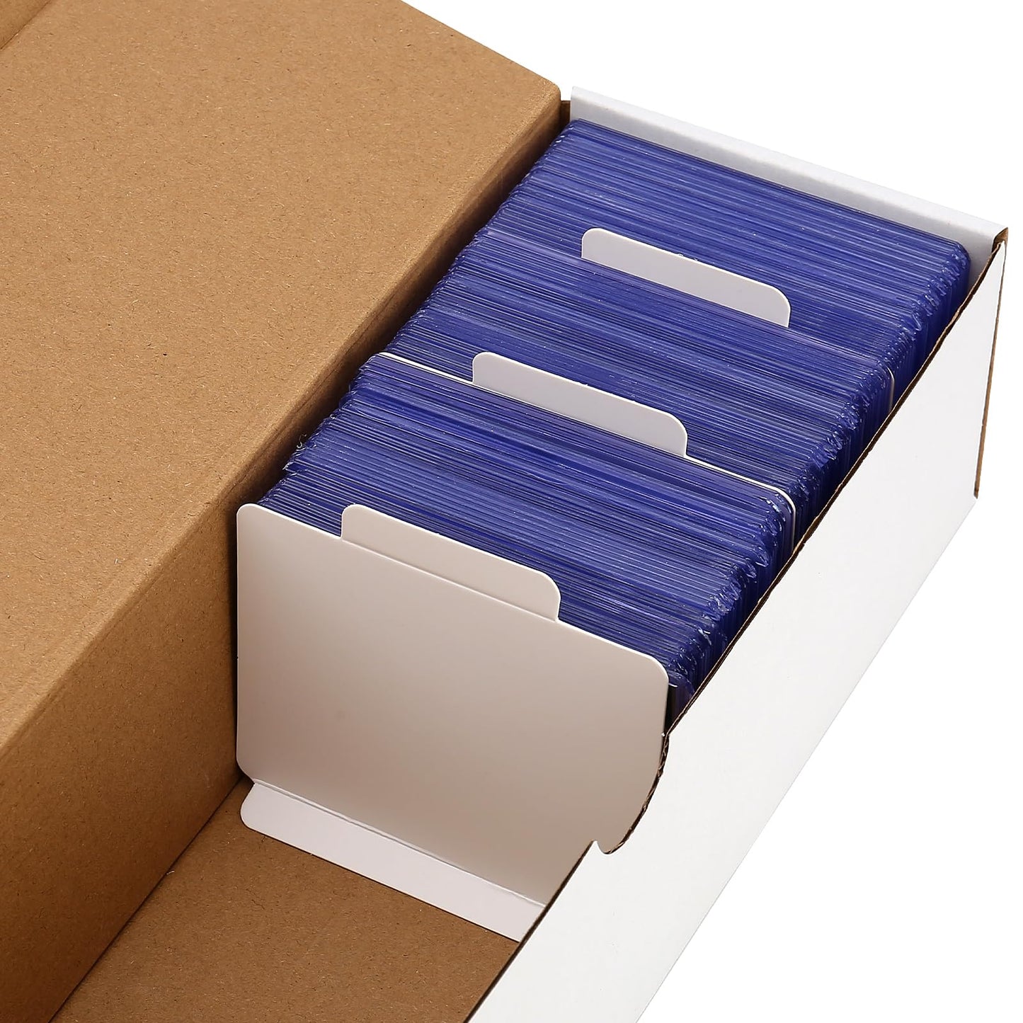 BIU-BOOM Trading Card Storage Box,2-Pack-1600 Count Corrugated Cardboard Box With PKMN/Mtg/Magic/TCG Storage and Collection,Labels For PKMN Card