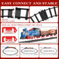 Electric Toy Train Set for Kids w/Smoke, Lights & Sound, Train Toys w/Locomotive, 12 Tracks Accessories, 3 Passenger Carriages, Toddler Model Trains