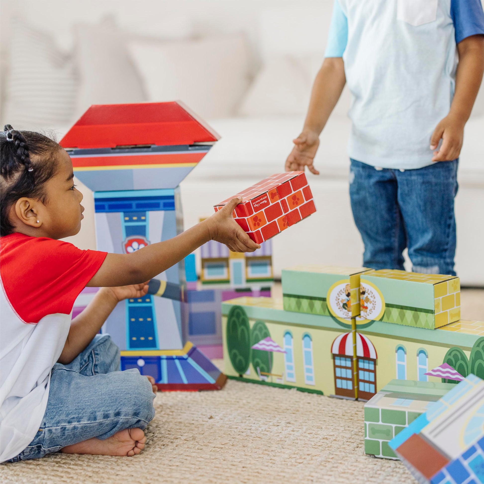 Melissa & Doug PAW Patrol Jumbo Cardboard Blocks (41 Pieces) PAW Patrol Houses Stackable Blocks for Ages 2+