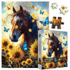 Flower Horse Puzzles for Adults 1000 Piece, Nature Sunflower Butterfly Garden Themed, Animal Floral Challenging Jigsaw Puzzle