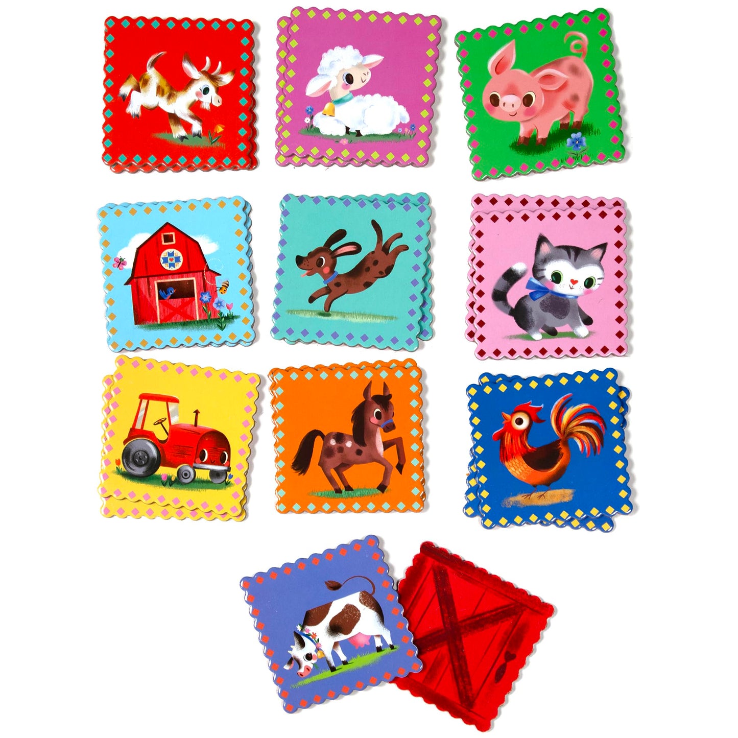 eeBoo Little Farm Memory & Matching Game, Ages 3+, 1-4 Players