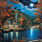 Bits and Pieces 300 Piece Puzzles for Adults - Cabin by the Lake - 300 Large Pieces 18" x 24" Jigsaw Puzzles, Nature Fall, No 2 Pieces Alike