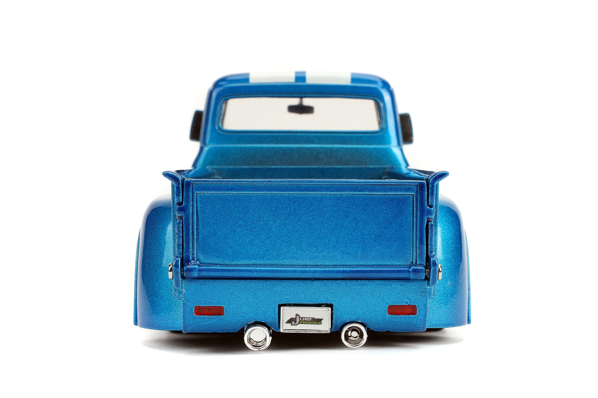 Jada Just Trucks 1:24 1956 Ford F-100 Die-cast Car Blue/White Stripes with Tire Rack, Toys for Kids and Adults