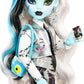 Monster High Frankie Stein Doll, Welcome Committee Set with 15 Accessories Including Poster, Sticker, Pet Watzit and More