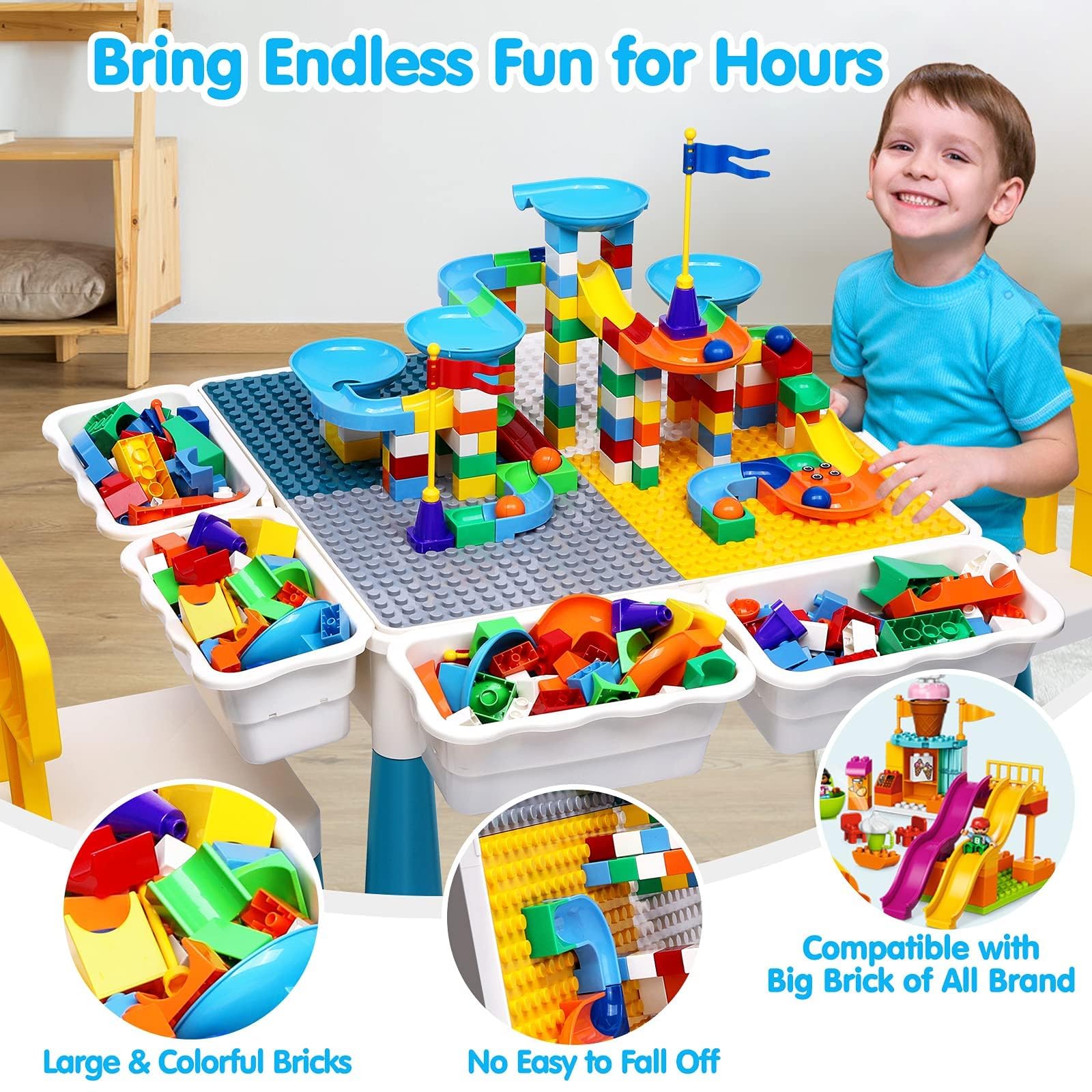 OCATO Kids Activity Table Toddlers Kids Table and Chair Set Water Tables