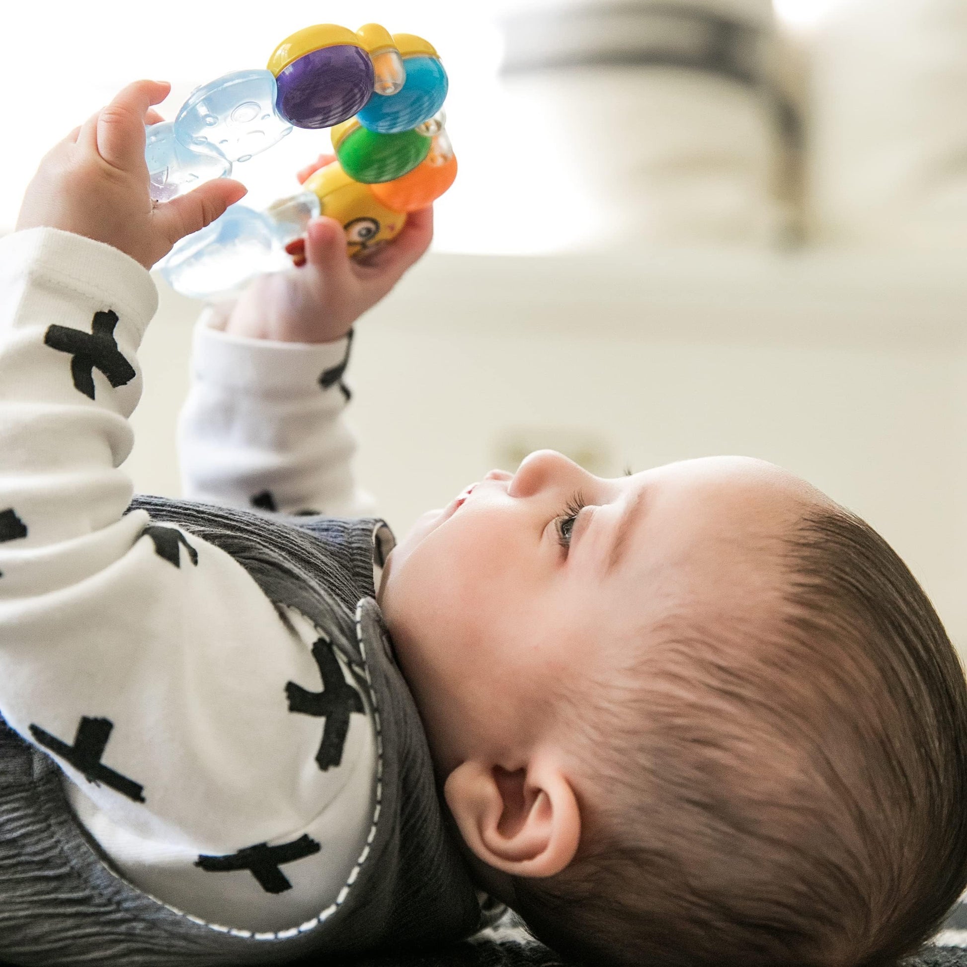 Baby Einstein Teether-Pillar Rattle and Chill Teething Toy, Ages 3 Months +