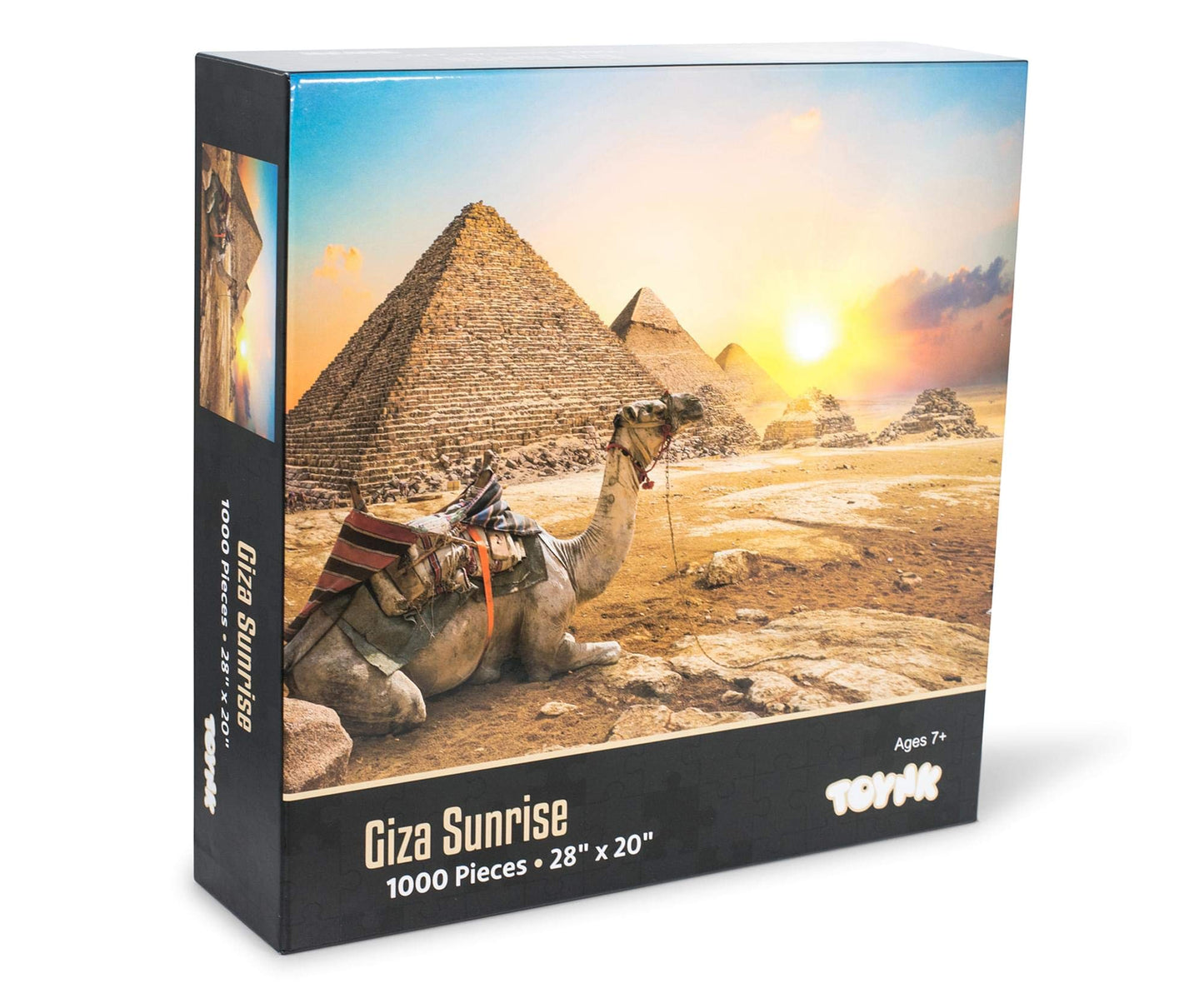 Giza Sunrise Ancient Egypt Pyramid Puzzle for Adults and Kids | Difficult 1000 Piece Jigsaw Puzzle Toy | Fun Quarantine Gift | Interactive Brain