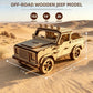 KOLOTESAME Vintage Off-Road Pickup Truck DIY 3D Wooden Puzzle Model, Classic Pickup Car Wooden Model Kit with Moving Doors & Wheels, 152 Pieces Craft