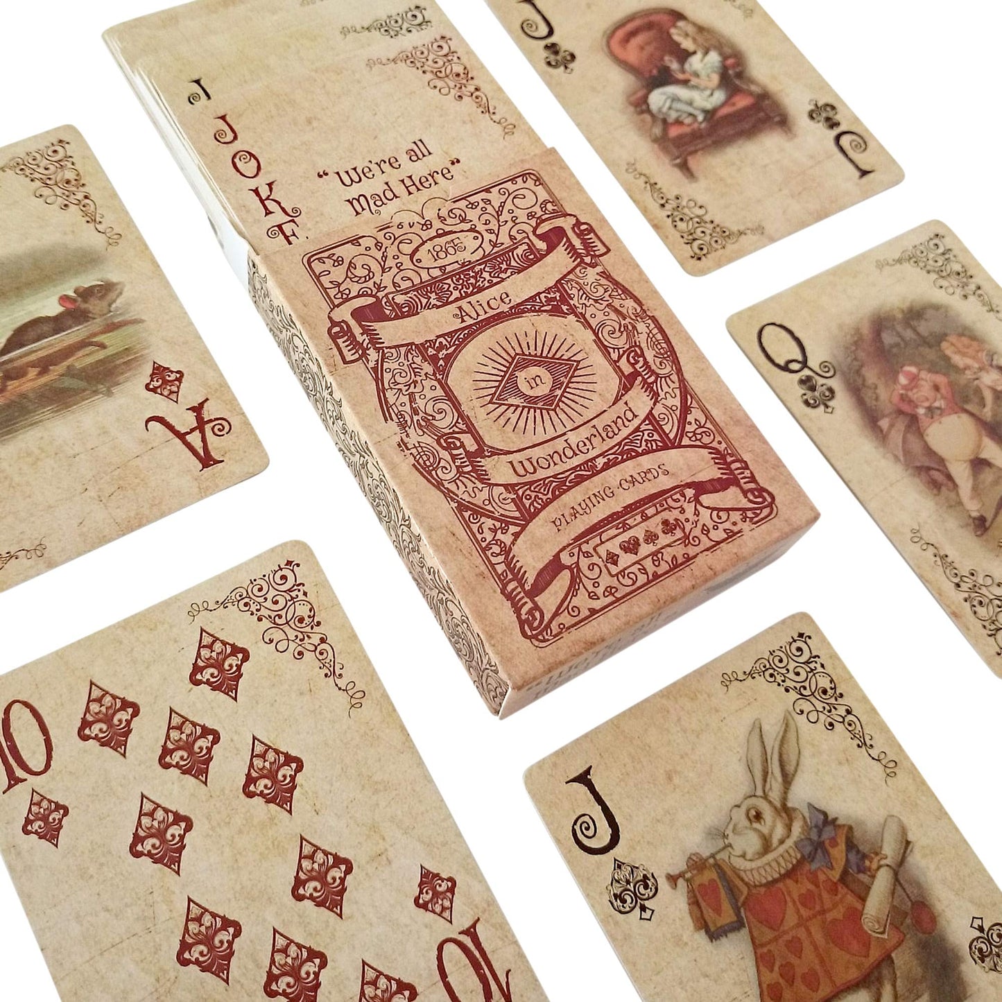 Alice Playing Cards - Complete Full Set for Themed Parties, Photo Props, Decorations and Games