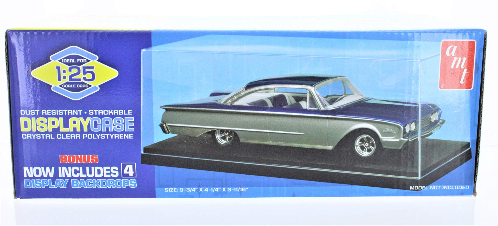 AMT 1:25 Scale Clear Polystyrene Car Model Display Case w/4 Backdrops AMT600/12
