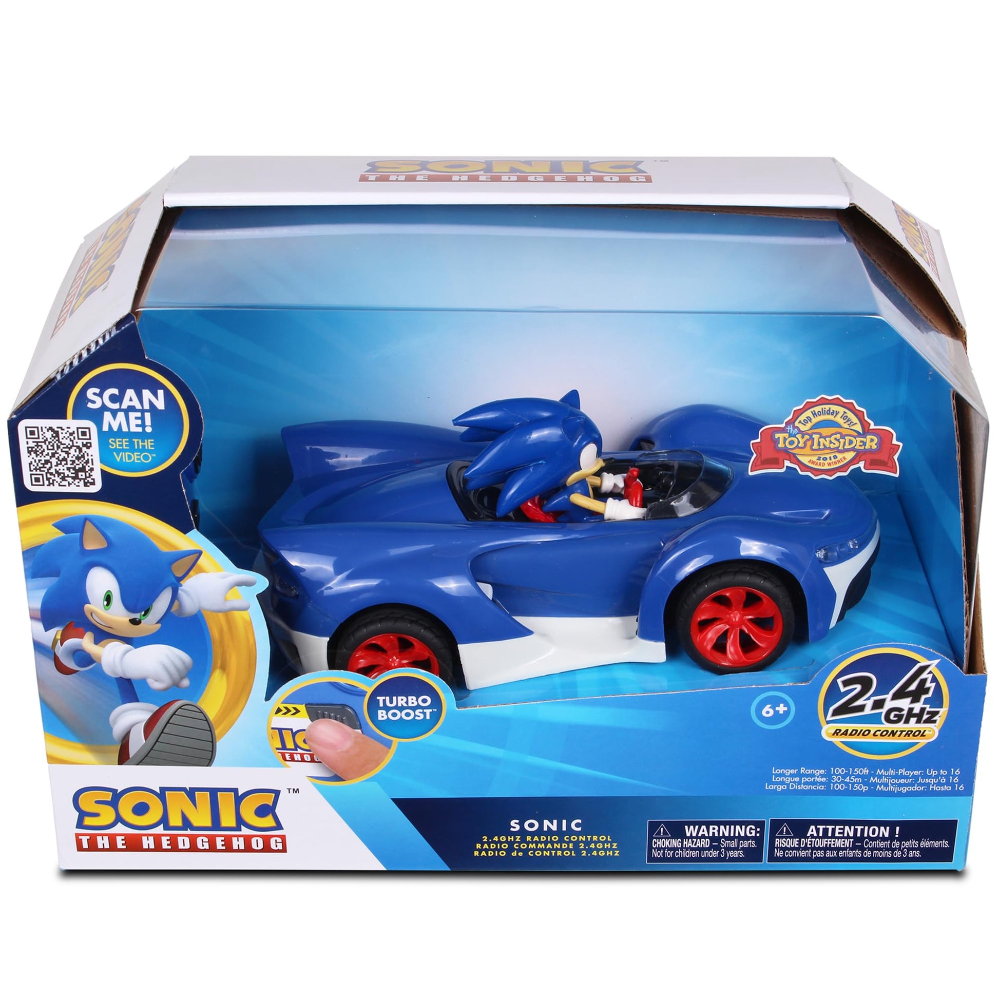 NKOK Team Sonic Racing 2.4GHz Radio Control Toy Car with Turbo Boost - Sonic the Hedgehog 601, Features Working Lights, Adjustable Front Wheel