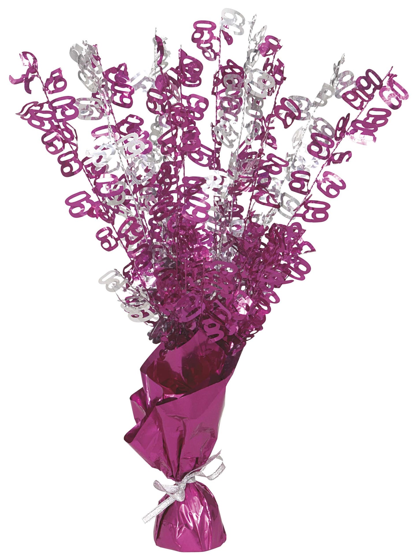 Unique Party 56480 - Glitz Pink 60th Birthday Balloon Weight Centrepiece