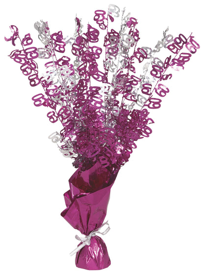 Unique Party 56480 - Glitz Pink 60th Birthday Balloon Weight Centrepiece