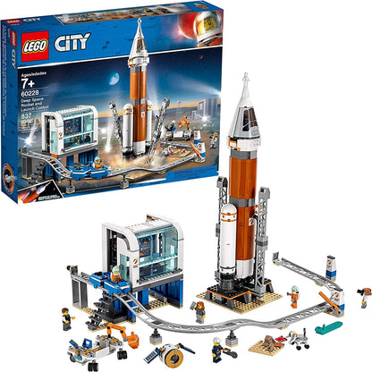 LEGO City Space Deep Space Rocket and Launch Control 60228 Model Rocket Building Kit with Toy Monorail, Control Tower and Astronaut Minifigures, Fun