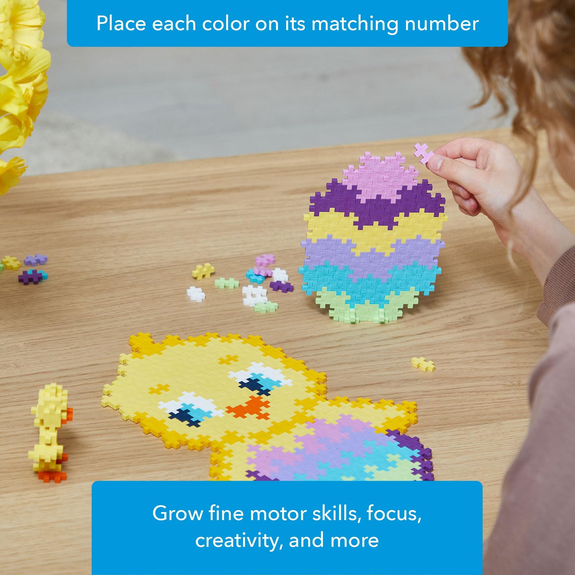 Plus Plus Puzzle By Number, Chick - 250 Piece Building Block Set
