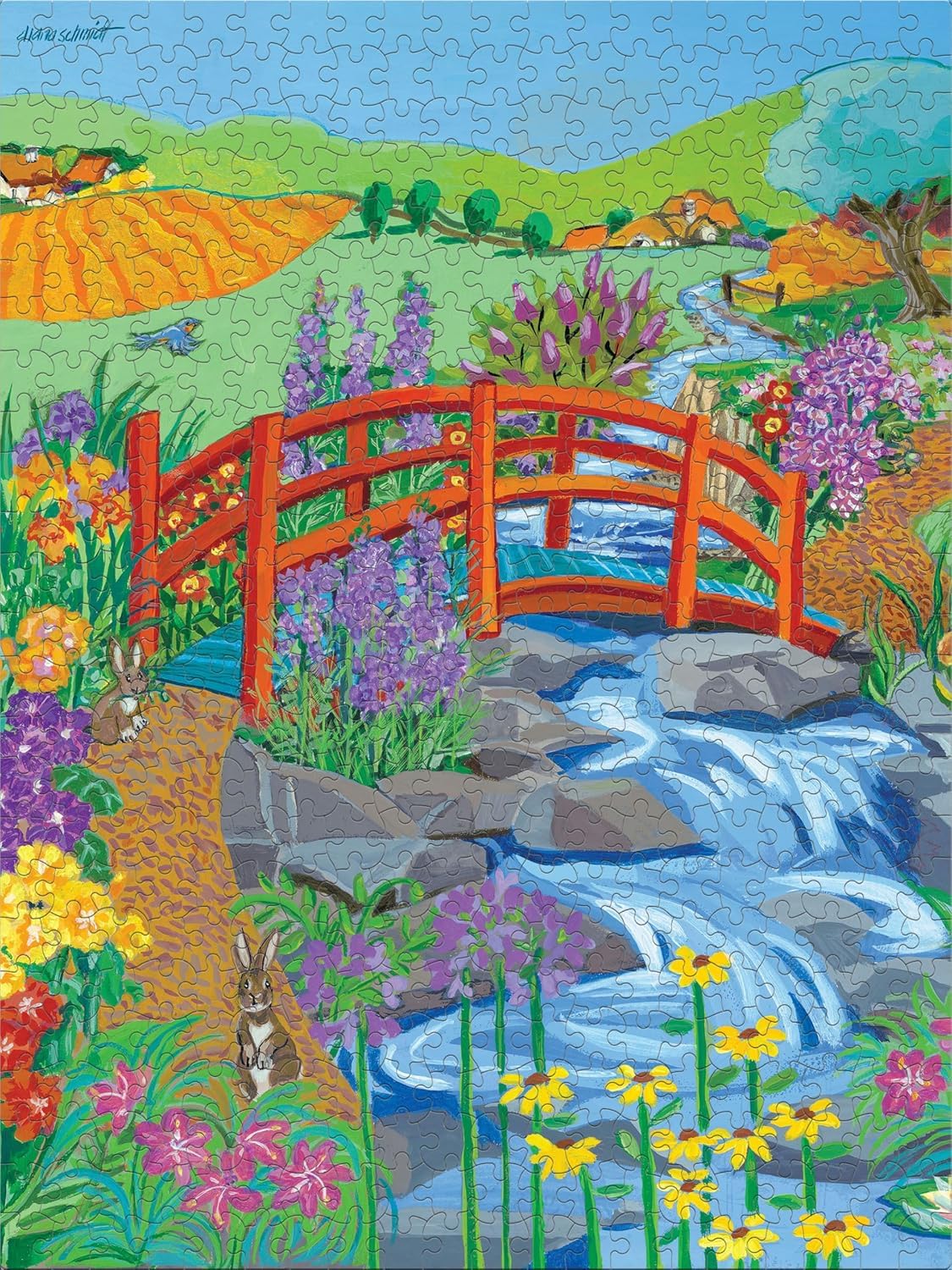 Ceaco - Red Bridge - 500 Piece Jigsaw Puzzle for Adults