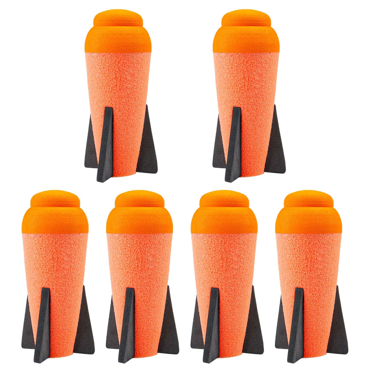 Aevdor 6-Pack Mega Missile Refills for Select Nerf Launchers, Orange
