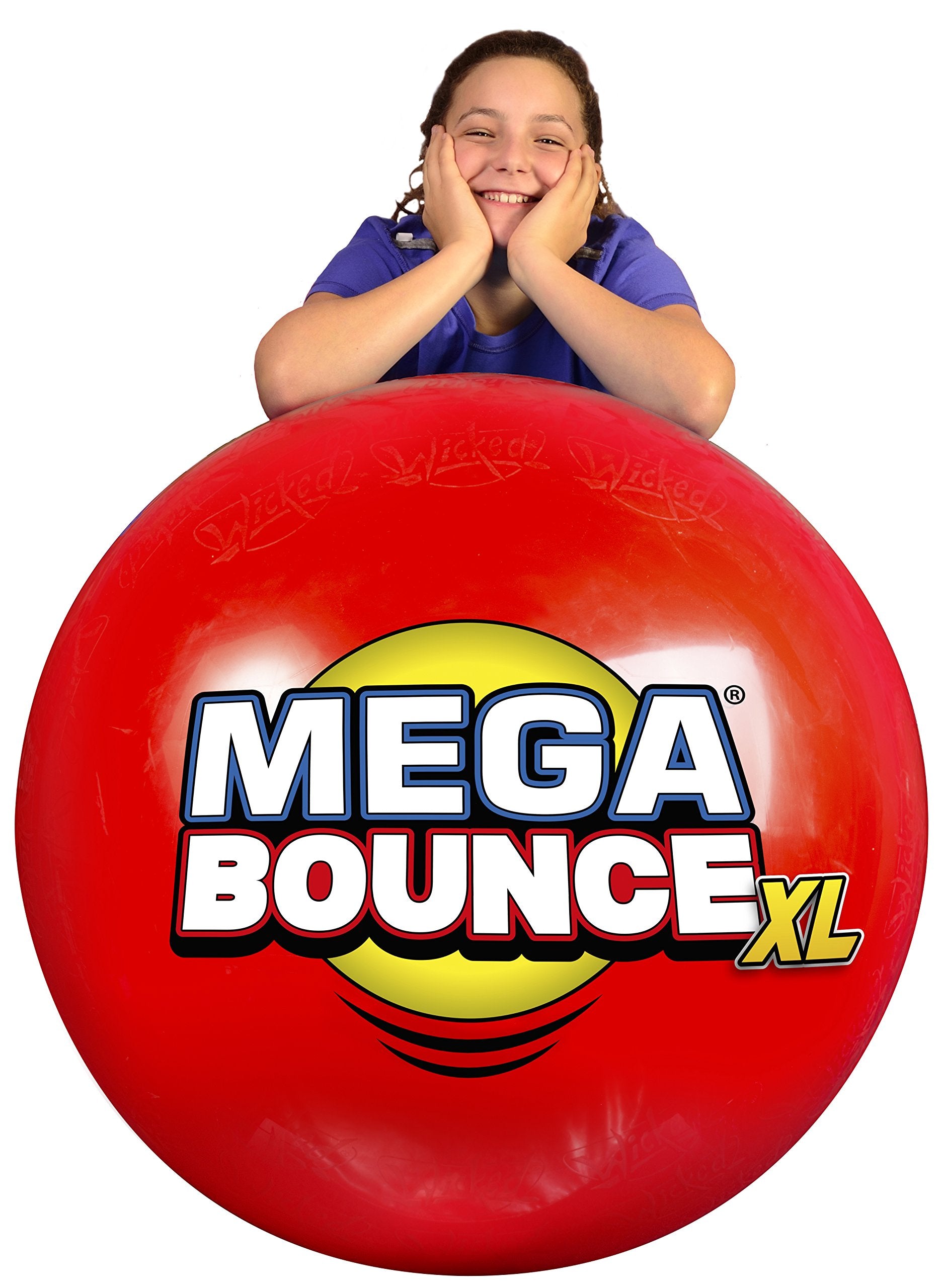 Wicked Mega Bounce XL - The World's Bounciest Inflatable Ball! Extra Large Bounce Ball for All Terrain Bounceability! Super Grip Graphics Outdoor
