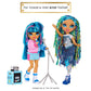 Rainbow High Jr High Rock Band - Skyler, Blue 9” Fashion Doll with Microphone Plus Stand and Amp, Customize with Stickers, Posable, Great Toy Gift for