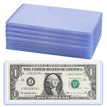 Uncle Paul 35PCS Banknote Topload Holders - Bill Currency PVC Clear Holders Top-Load Sleeves Display Holder for Paper Money Collection PN03L35