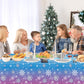 3 Pcs Winter Snowflake Tablecloth - Frozen Wonderland Plastic Table Cloth Disposable Rectangular Snowflakes Table Cover for Frozen Birthday Party