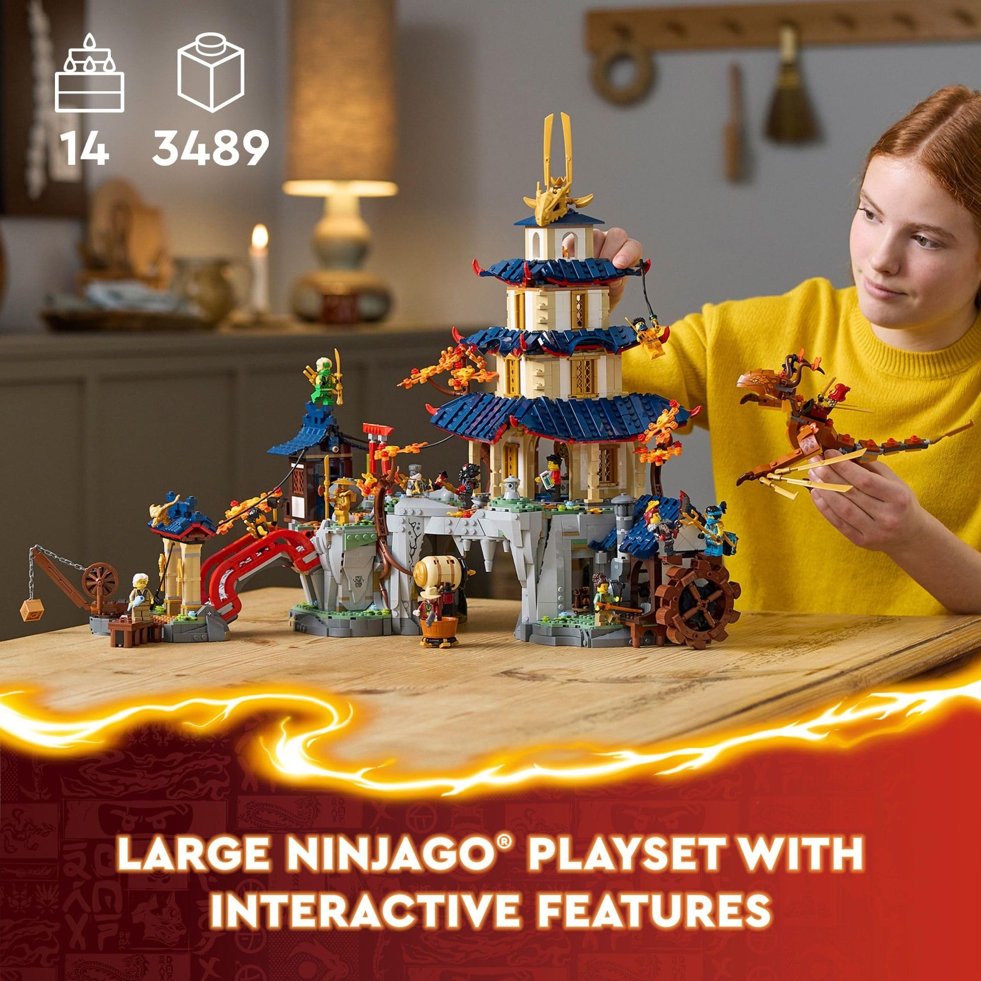 LEGO NINJAGO Tournament Temple City Building Toy for Teen Boys & Girls, Ages 14+, Great for Dragons Rising Fans Who Enjoy Model Building Sets and