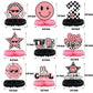 Two Cool Honeycomb Centerpiece Pink and Black Two Cool Dude Second Birthday Table Toppers for Two Year Old Happy Dude Photo Prop Yellow Black