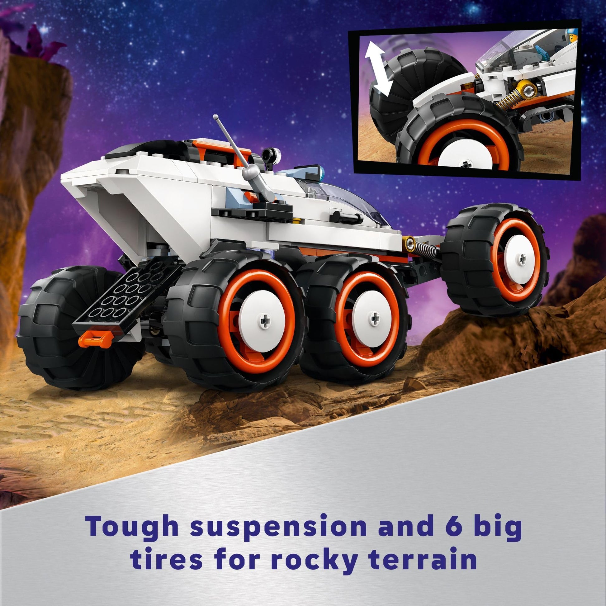 LEGO City Space Explorer Rover and Alien Life Toy, Space Gift for Boys and Girls Ages 6 and Up with 2 Minifigures, Robot and Extraterrestrial Figures,