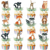 TTDQ 48pcs Woodland Cupcake Topper Animal Cupcake Toppers, Woodland Theme Baby Shower Decorations Woodland Creatures Baby Shower