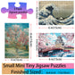 Small Jigsaw Puzzles for Adults 150 Pieces Mini Jigsaw Puzzles Challenging Castle Ukiyoe Sea Wave Tiny 6 x 4 Inches, 3 Pcs,Mini Easel Included