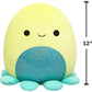 Squishmallows Original 12in Orphie The Lime Green Octopus with Teal Tentacles - Official Jazwares Plush (Medium-Sized)