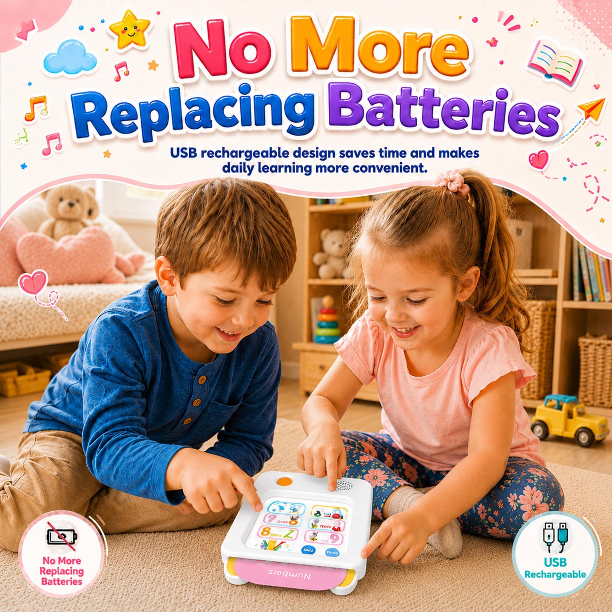 JAESITETER Screen-Free Learning Tablet, Phonics Talking Flash Cards, 84 Pages, 36 Themes, 2800+ Knowledge Points, 500+ Test Library, 300+ Thinking