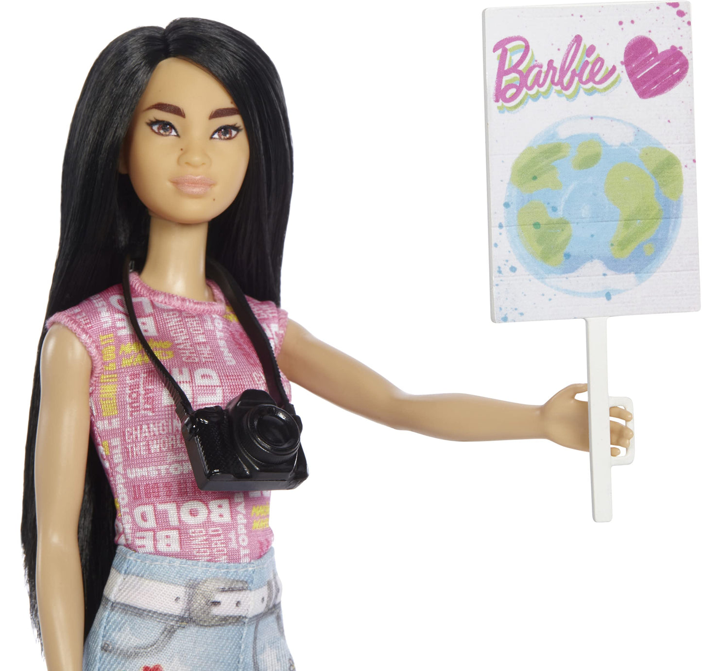 Barbie Eco-Leadership Team 4 Doll Set, Recycled Plastic (Except Head & Hair), Recycled Clothes Fabric, Accessories, for Ages 3 Years Old & Up