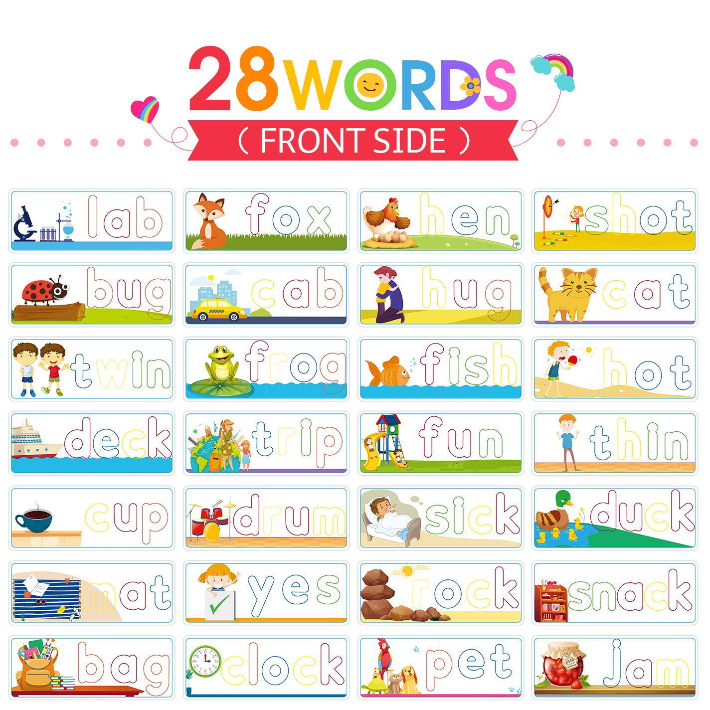 KMUYSL Learning Toys for 3 4 5 6 Years Old Boys and Girls - See & Spell CVC Word Builders with Alphabet Cards for Kids, Preschool Learning Activities