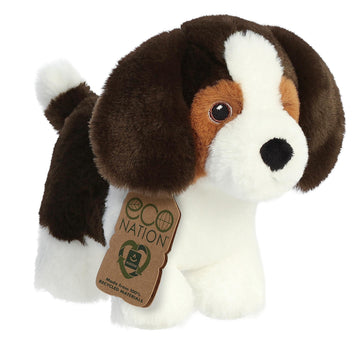 Aurora® Responsibly Made Eco Nation™ Beagle Stuffed Animal - Ideal for Playtime Adventures - Perfect for Birthdays or Just Because - White 8 Inches