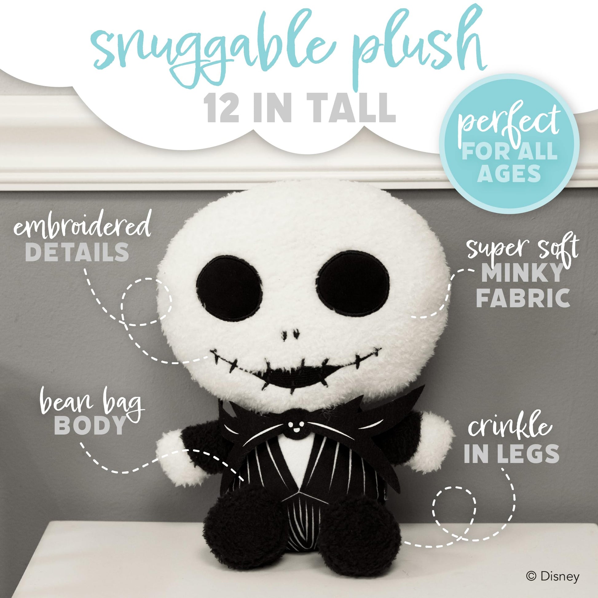 Kids Preferred Disney Nightmare Before Christmas Jack Skellington 12" Stuffed Animal Plush Toy