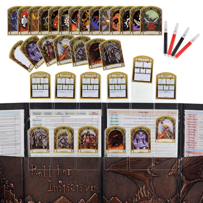 CZYY DND Initiative & Combat Tracker Set, Acrylic Markers with Insert Cards