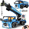 DOLIVE STEM RC Truck Building Toys, 2-in-1 Technic Vehicle Building Kits for Boys Age 8-12, Construction Erector Set Crane Truck Build Model for Boys