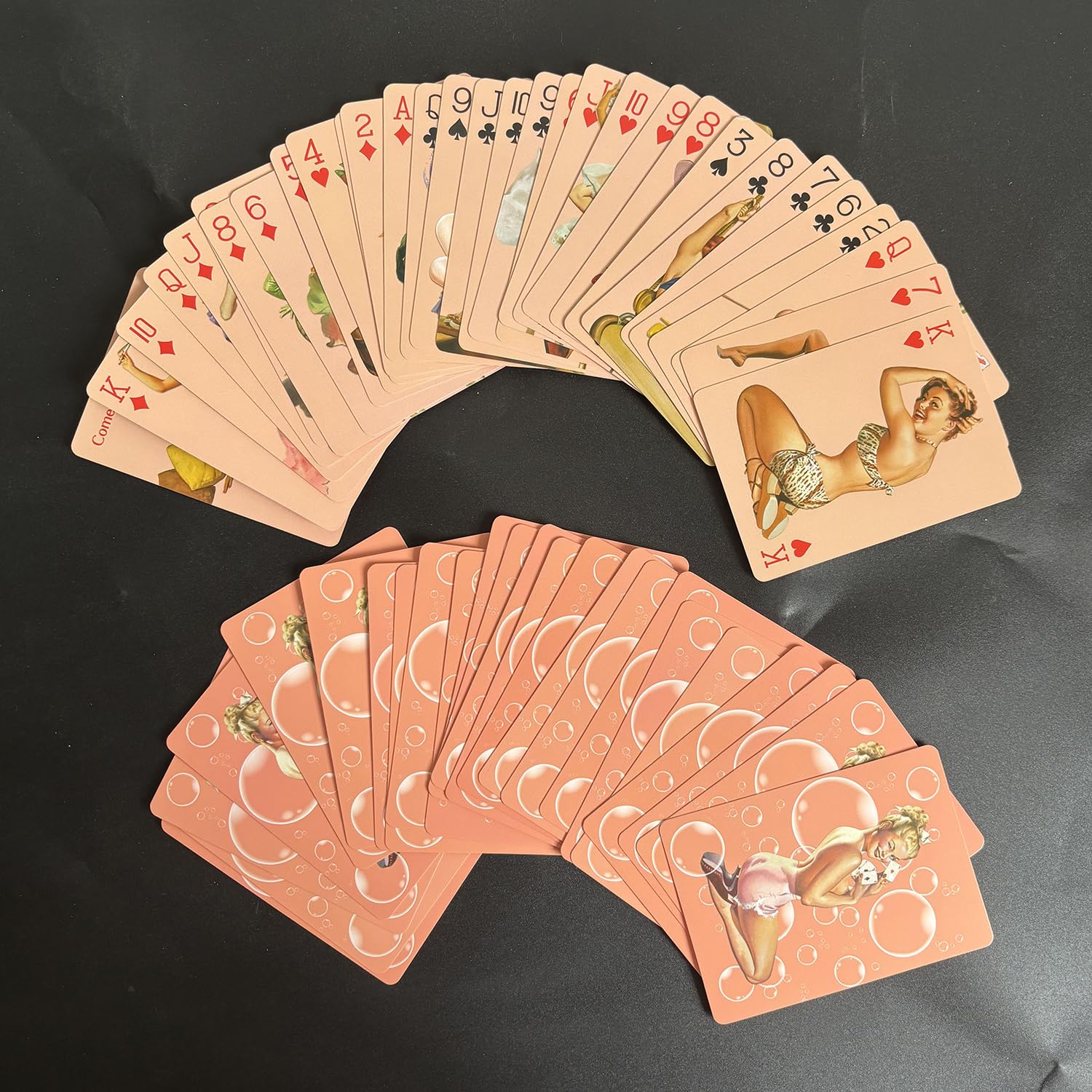 Black Lotus Beautiful Cute Girls Collection Playing Cards Poker Deck 54 Cards All Different Vintage Retro Classic Pin Up Girls Card Games