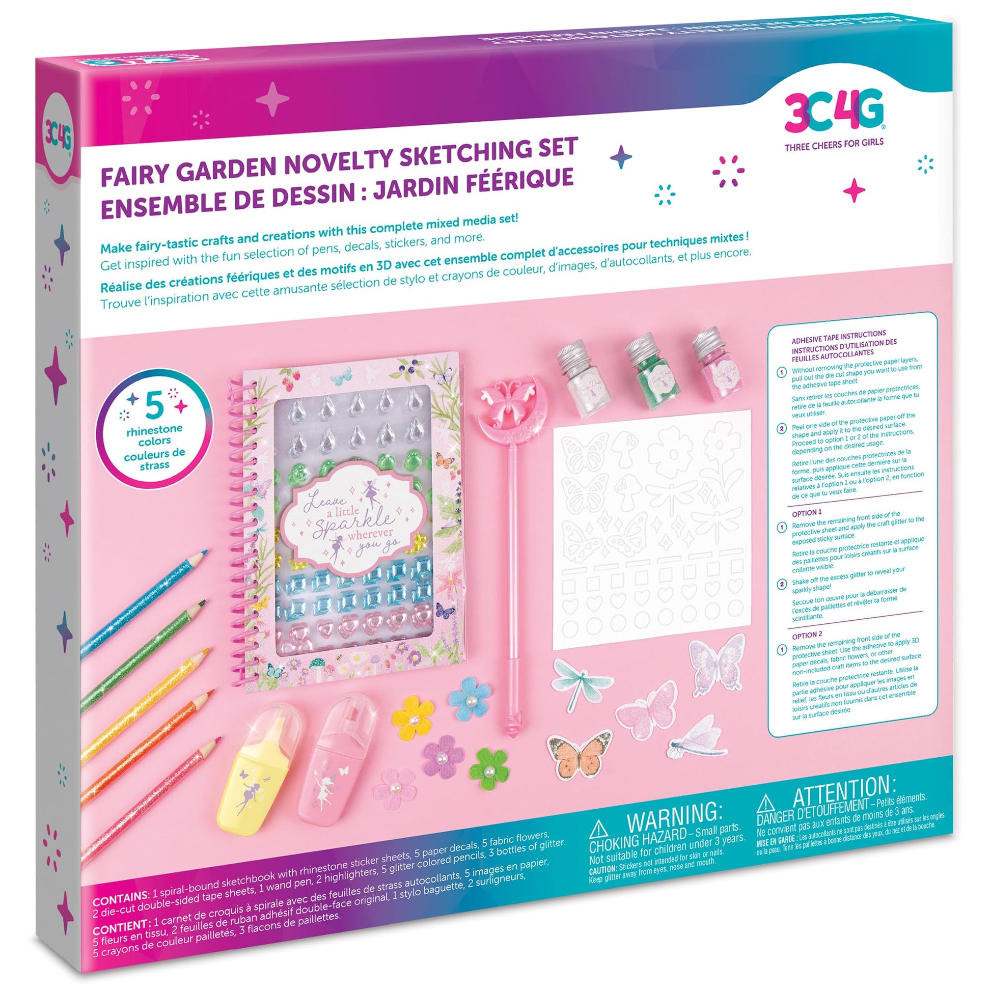 Make It Real 3C4G: Fairy Garden Novelty Sketching Set - 24 pcs, Create Crafts & 3D Artworks, Mixed Media Set, Tweens, Girls & Kids Ages 8+, Three