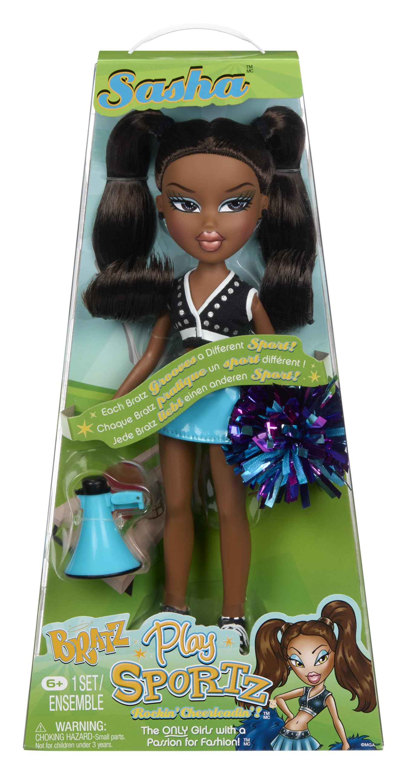 Bratz Play Sportz Sasha Fashion Doll with Accessories, Cheerleading