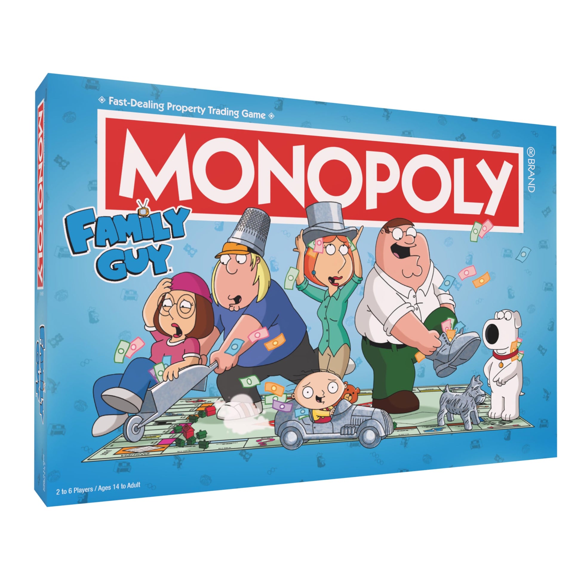 Monopoly: Family Guy Board Game, Featuring Banana Brian, Giant Chicken, Rupert and More, Buy, Sell, Trade Quahog’s Locations from McBurgertown to Wild