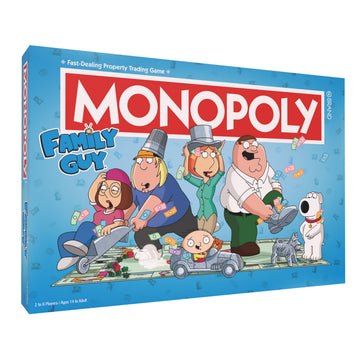 Monopoly: Family Guy Board Game, Featuring Banana Brian, Giant Chicken, Rupert and More, Buy, Sell, Trade Quahog’s Locations from McBurgertown to Wild