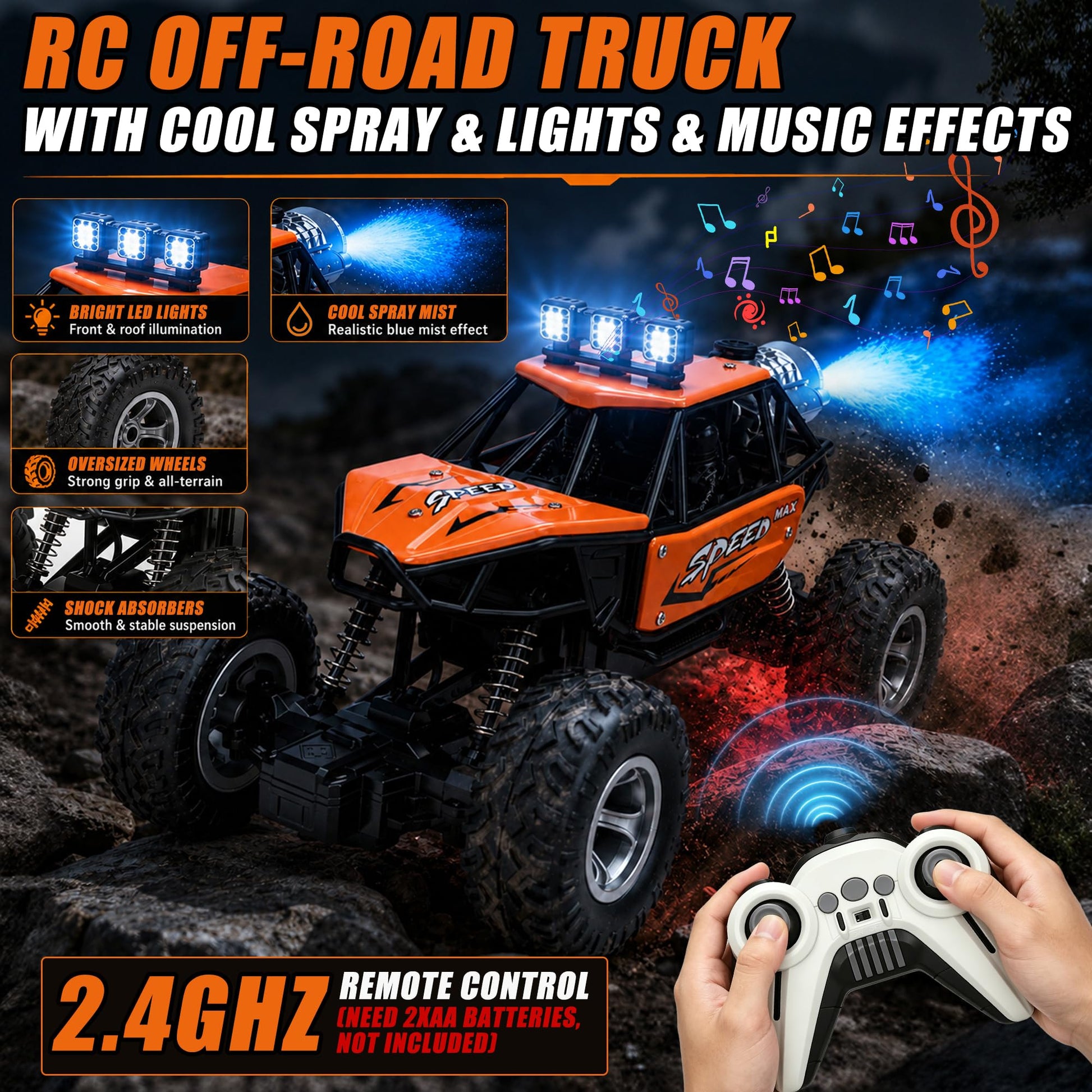 Dokakio RC Car Trucks for Kids Ages 6-12, Off-Road Remote Control Car Truck