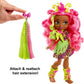 Mattel Cave Club Fernessa Doll (8-10-inch, Pink Hair) Poseable Prehistoric Fashion Doll with Dinosaur Pet and Accessories, Gift for 4 Year Olds and Up