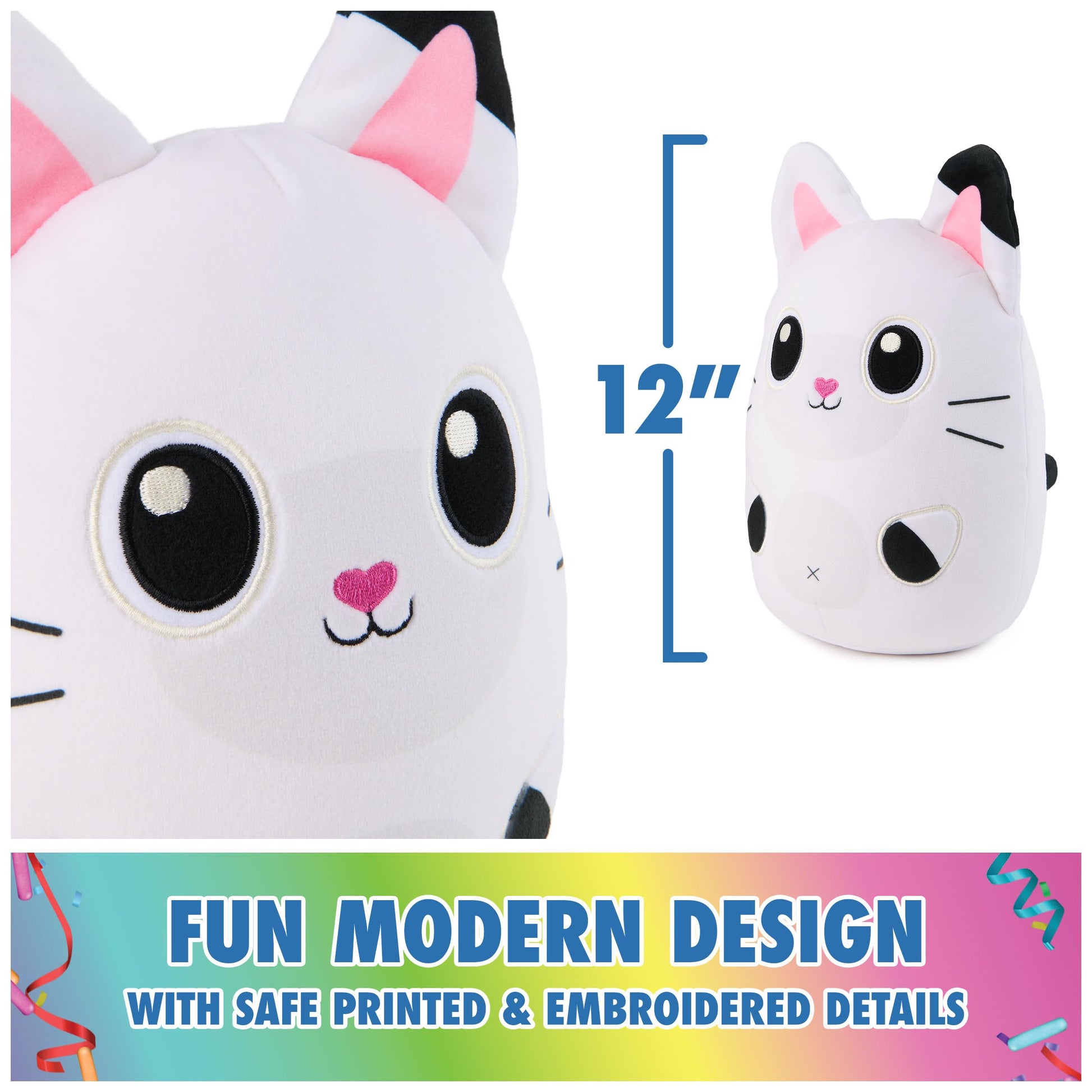 Gabby’s Dollhouse Official Pandy Paws 12-Inch Squishy Plush Toy for Ages 1+