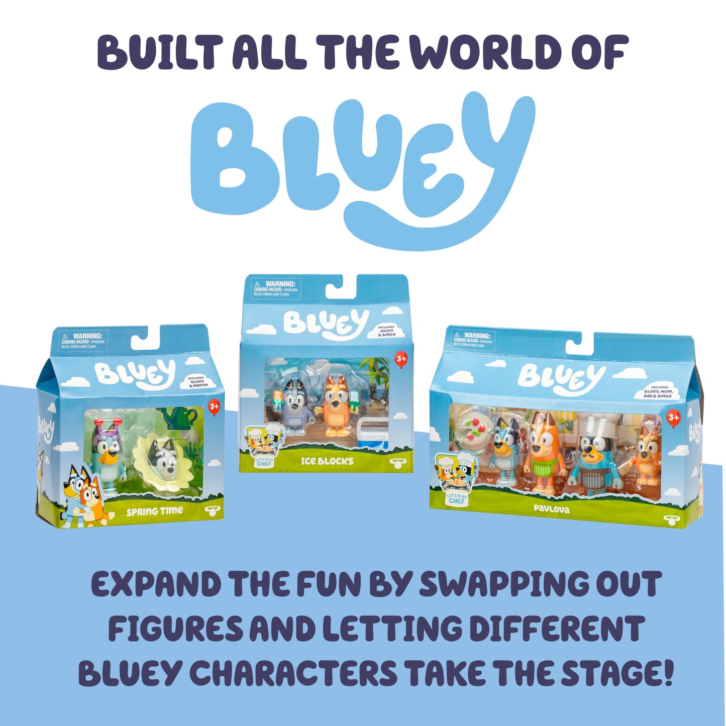 Bluey Super Fan Figurines Set, 12-Character Figure Pack