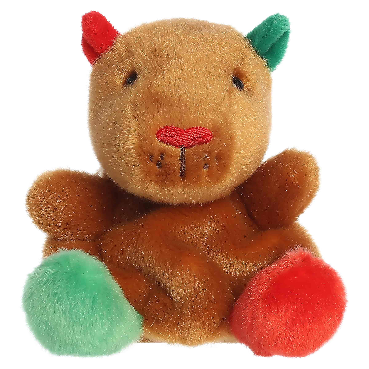 Aurora Palm Pals 4" Syd Holiday Capybara Festive Plush